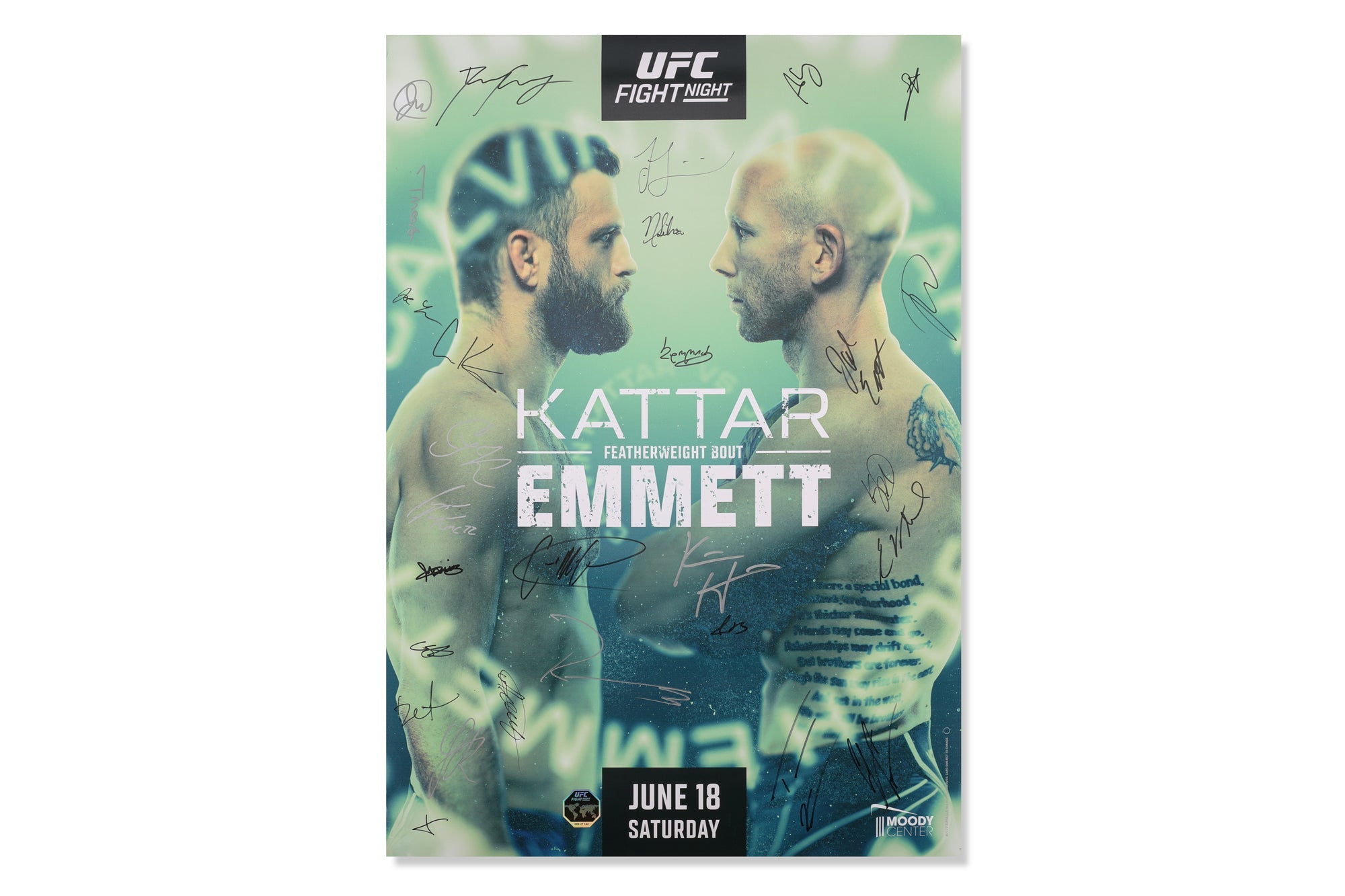 UFC Fight Night: Kattar vs Emmett Autographed Event Poster