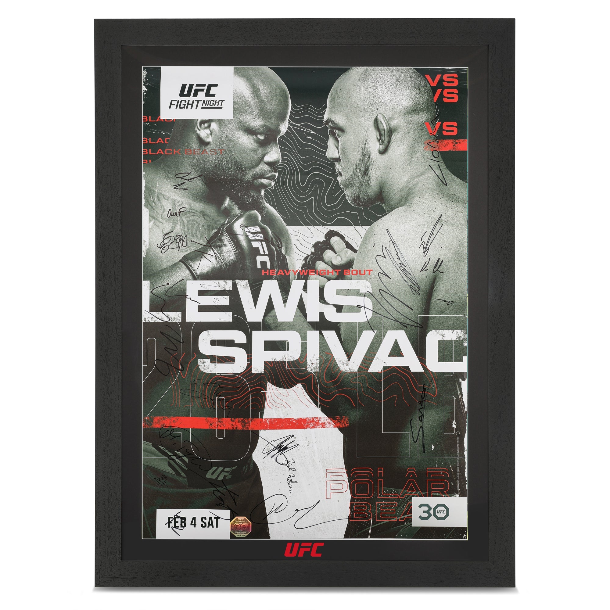 UFC Fight Night: Lewis vs Spivak Autographed Event Poster