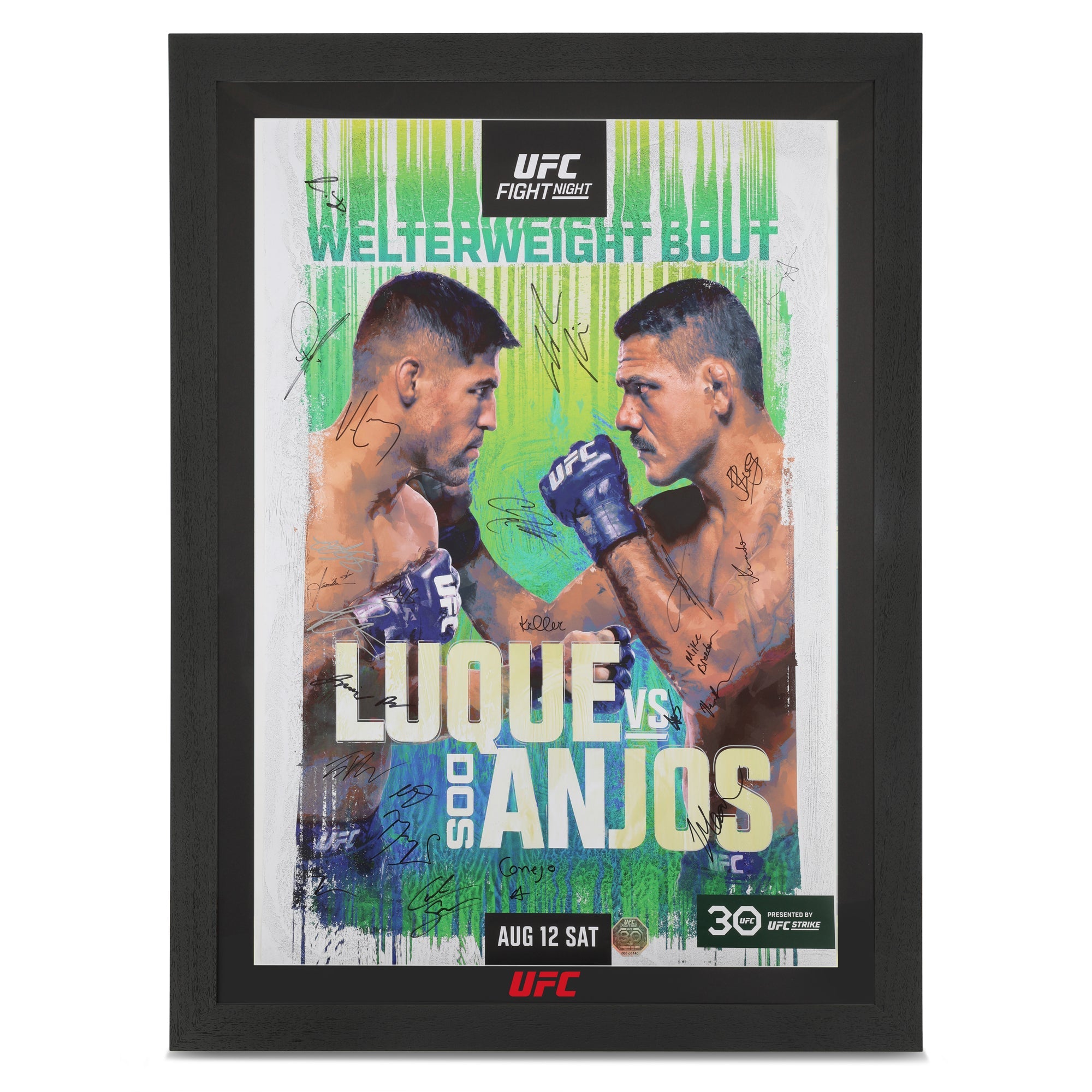 UFC Fight Night: Luque vs Dos Anjos Autographed Event Poster