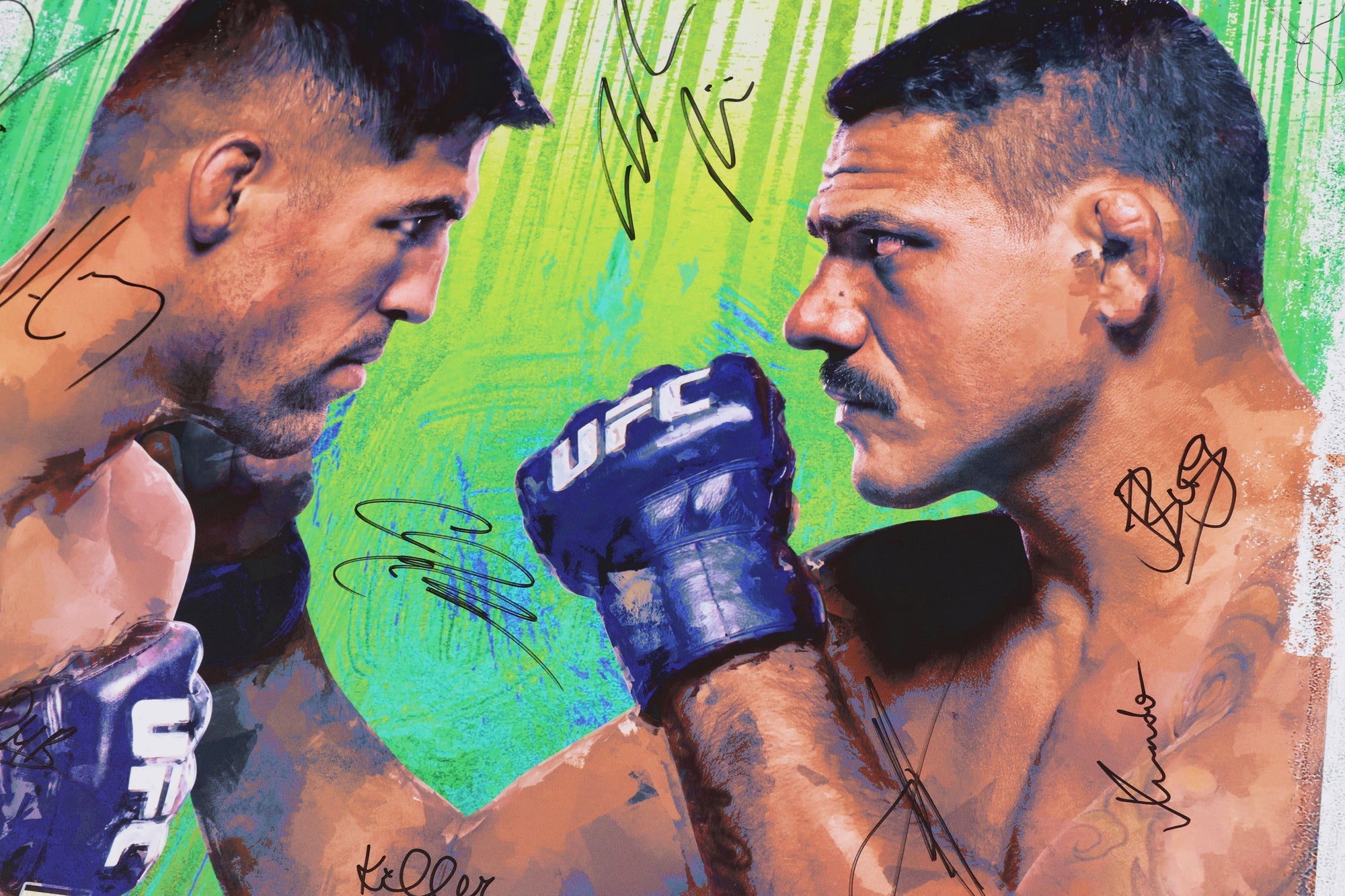 UFC Fight Night: Luque vs Dos Anjos Autographed Event Poster