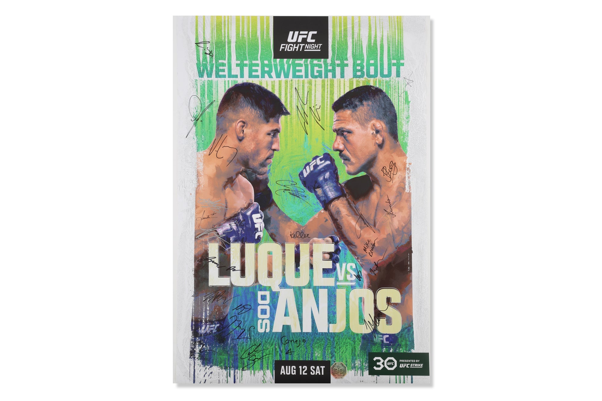 UFC Fight Night: Luque vs Dos Anjos Autographed Event Poster