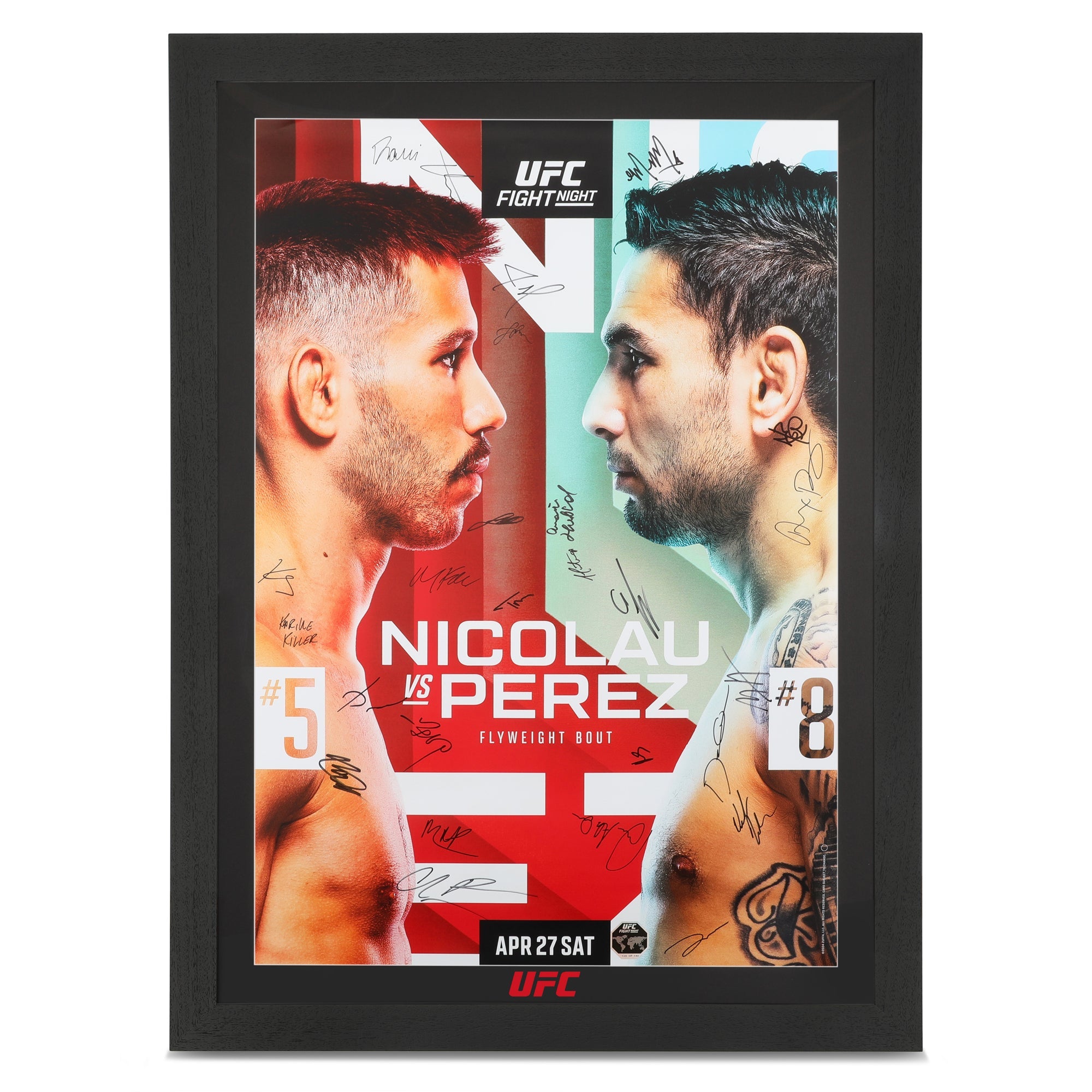 UFC Fight Night: Nicolau vs. Perez 2 Autographed Event Poster