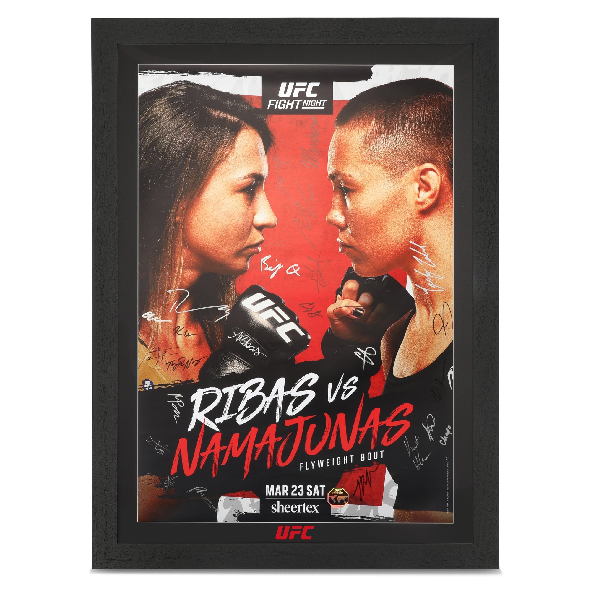 UFC Fight Night: Ribas vs Namajunas Autographed Event Poster