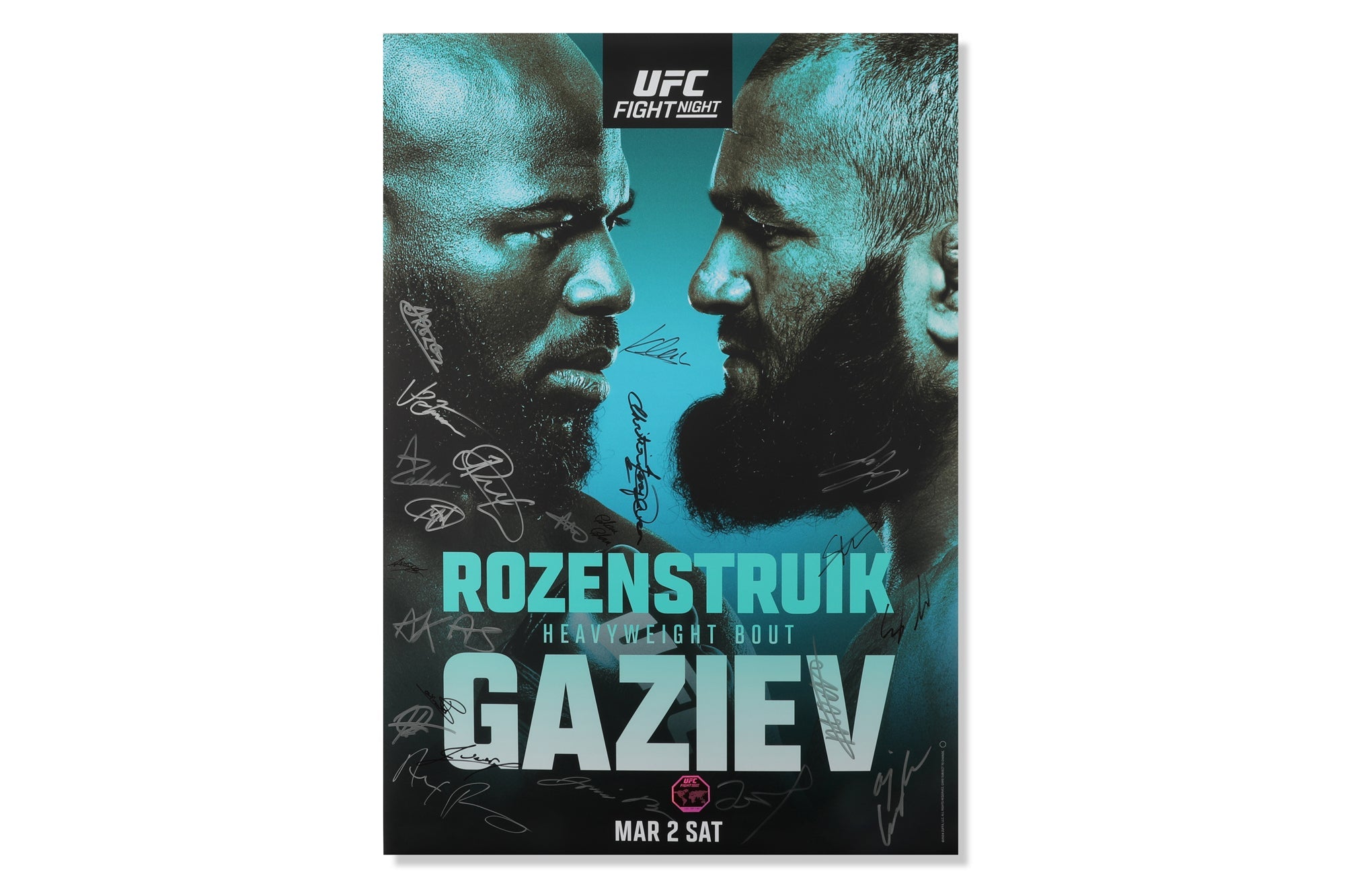 UFC Fight Night: Rozenstruik vs Gaziev Autographed Event Poster