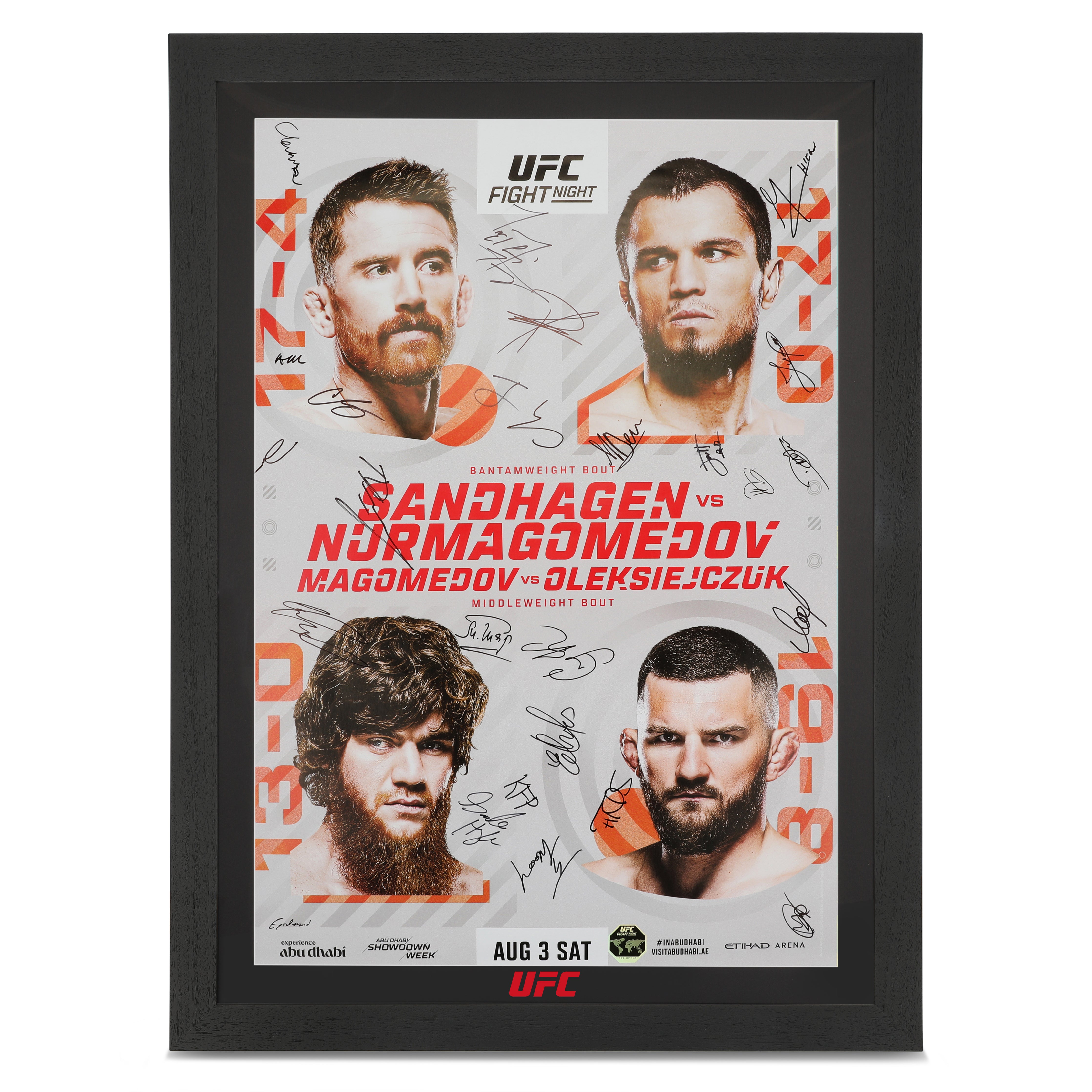 UFC Fight Night Cory Sandhagen vs Umar Nurmagomedov Autographed Event Poster