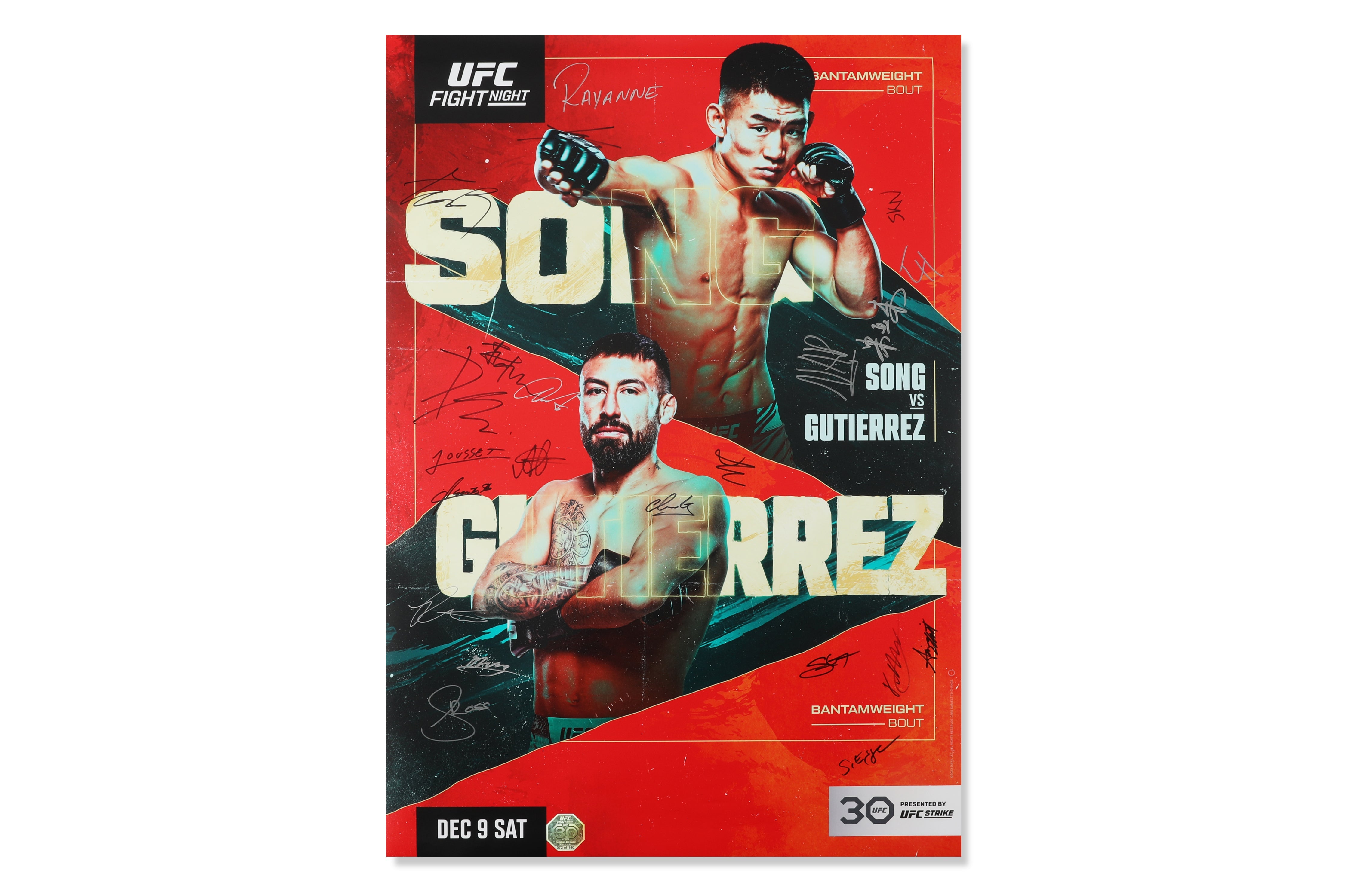 UFC Fight Night: Song vs Gutiérrez Autographed Poster