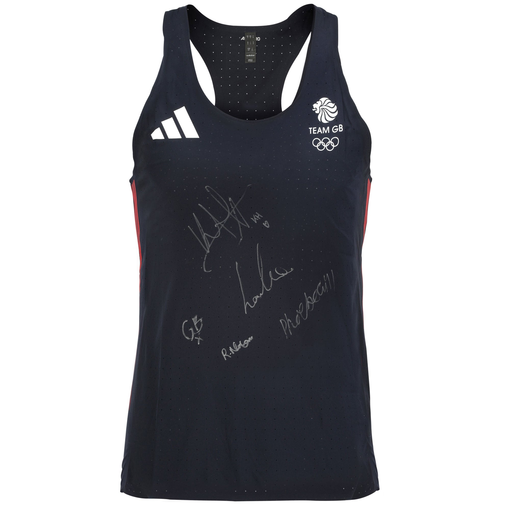 Team GB Womens Middle Distance Running Team Signed 2024 Paris Olympics Atheltics Vest