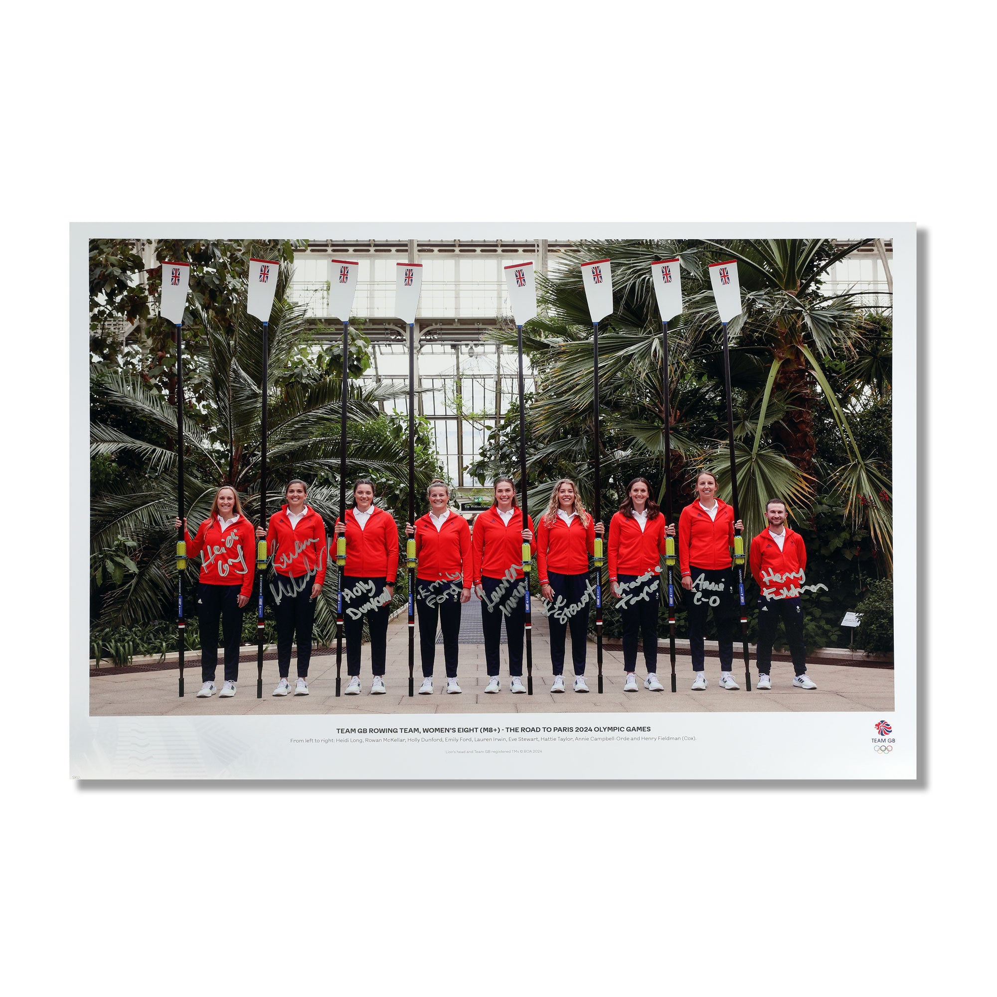 Team GB Womens Rowing 8 Road to the Paris 2024 Olympic Games Signed Photo