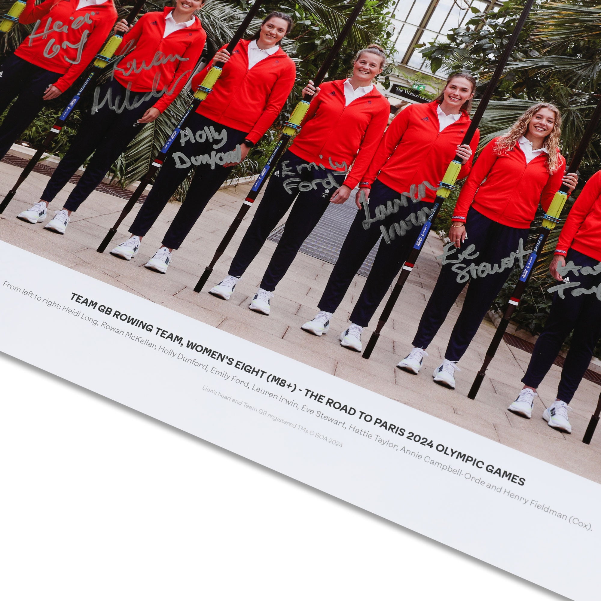 Team GB Womens Rowing 8 Road to the Paris 2024 Olympic Games Signed Photo