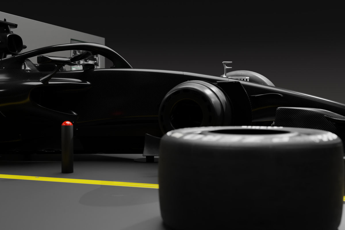 Wheel off the carbon fibre pit stop rig, with the start button