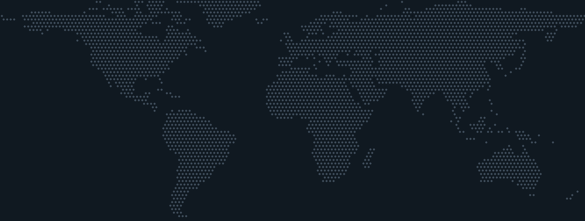 Dotted world map showing installation locations