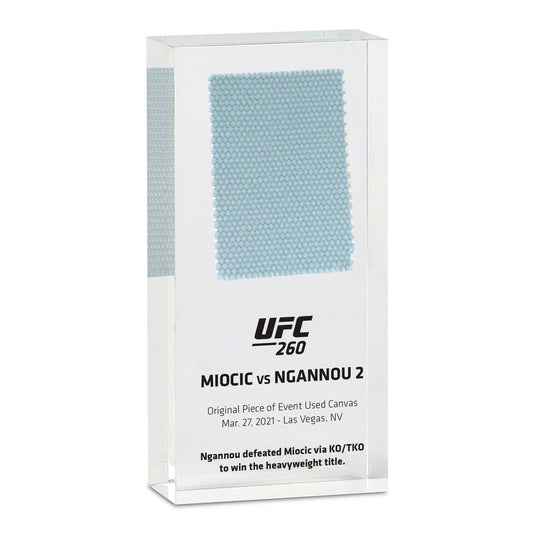 Canvas from the Ngannou vs Miocic event encased in acrylic 
