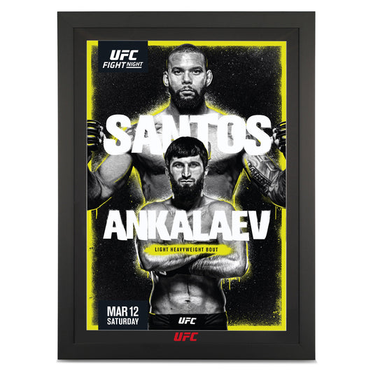 UFC Fight Night: Santos vs Ankalaev Autographed Poster